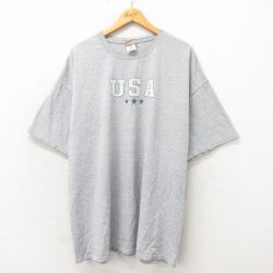 【50%OFF】XL★古着 半袖 ビンテージ Tシャツ メンズ 00年代 00s USA製 大きいサイズ クルーネック グレー 霜降り 25may13 中古