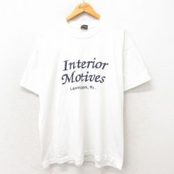 XL★古着 フルーツオブザルーム 半袖 ビンテージ Tシャツ メンズ 90年代 90s Interior 大きいサイズ クルーネック USA製 白 ホワイト 25may13 中古