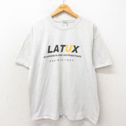 XL★古着 半袖 ビンテージ Tシャツ メンズ 00年代 00s LATUX クルーネック グレー 霜降り 25may13 中古