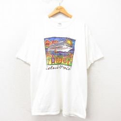 XL★古着 半袖 ビンテージ Tシャツ メンズ 00年代 00s 船 コットン クルーネック 白 ホワイト 25may13 中古