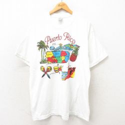 XL★古着 半袖 ビンテージ Tシャツ メンズ 00年代 00s プエルトリコ 大きいサイズ クルーネック 白 ホワイト 25may13 中古