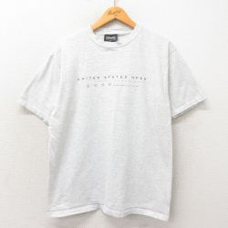 【50%OFF】L★古着 半袖 ビンテージ Tシャツ メンズ 00年代 00s USオープンゴルフ コットン クルーネック USA製 グレー 霜降り 25may14 中古