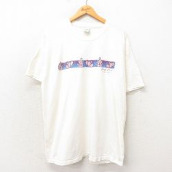 XL★古着 半袖 ビンテージ Tシャツ メンズ 00年代 00s サボテン 大きいサイズ コットン クルーネック 白 ホワイト 25may14 中古