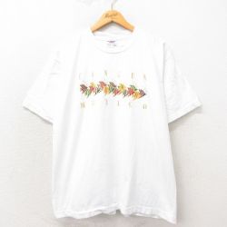 XL★古着 半袖 ビンテージ Tシャツ メンズ 00年代 00s カンクン コットン クルーネック 白 ホワイト 25may14 中古
