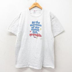 XL★古着 ジャージーズ 半袖 ビンテージ Tシャツ メンズ 90年代 90s メッセージ クルーネック USA製 グレー 霜降り 25may14 中古