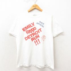 L★古着 ヘインズ Hanes 半袖 ビンテージ Tシャツ メンズ 80年代 80s EMILY コットン クルーネック USA製 白 ホワイト 25may14 中古