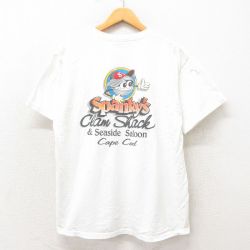 L★古着 フルーツオブザルーム 半袖 ビンテージ Tシャツ メンズ 00年代 00s ケープコッド コットン クルーネック 白 ホワイト 25may14 中古