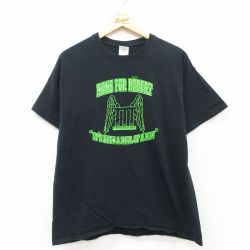 L★古着 半袖 ビンテージ Tシャツ メンズ 00年代 00s 羽 マラソン コットン クルーネック 黒 ブラック 25may17 中古