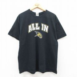 XL★古着 半袖 ビンテージ Tシャツ メンズ 00年代 00s ALL IN コットン クルーネック 黒 ブラック 25may17 中古