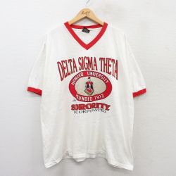 90s 半袖Tシャツ デルタシグマハワードカレッジ ホワイト XL | 古着