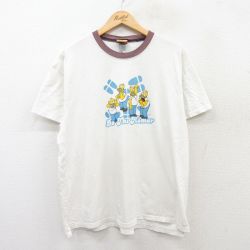 XL★古着 半袖 ビンテージ Tシャツ メンズ 00年代 00s シンプソンズ コットン クルーネック 白 ホワイト 25may19 中古