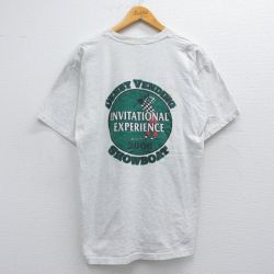 【50%OFF】L★古着 半袖 ビンテージ Tシャツ メンズ 00年代 00s ゴルフ クルーネック 薄グレー 霜降り 25may19 中古