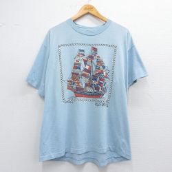 80s 半袖Tシャツ 船 ネイビー XL | 古着