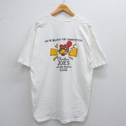 XL★古着 半袖 ビンテージ Tシャツ メンズ 00年代 00s 鳥 チキン 大きいサイズ コットン クルーネック 白 ホワイト 25may19 中古