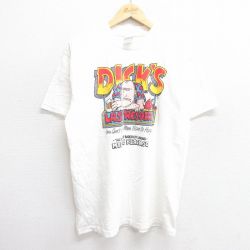 【50%OFF】L★古着 半袖 ビンテージ Tシャツ メンズ 90年代 90s DICKS 男性 コットン クルーネック 白 ホワイト 25may19 中古