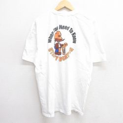 XL★古着 ヘインズ Hanes 半袖 ビンテージ Tシャツ メンズ 00年代 00s モグラ VERIFIER 大きいサイズ コットン クルーネック 白 ホワイト 25may19 中古