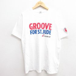 XL★古着 半袖 ビンテージ Tシャツ メンズ 00年代 00s GROOVE コットン クルーネック 白 ホワイト 25may19 中古