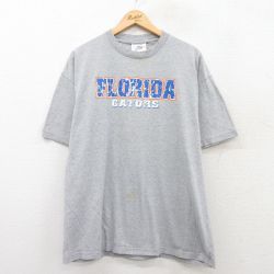 XL★古着 半袖 ビンテージ Tシャツ メンズ 00年代 00s フロリダゲーターズ コットン クルーネック グレー 霜降り 25may19 中古