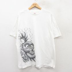 XL★古着 半袖 ビンテージ Tシャツ メンズ 00年代 00s セサミストリート オスカー コットン クルーネック 白 ホワイト 25may19 中古