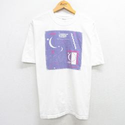 XL★古着 半袖 ビンテージ Tシャツ メンズ 00年代 00s 月 大きいサイズ コットン クルーネック 白 ホワイト 25may19 中古