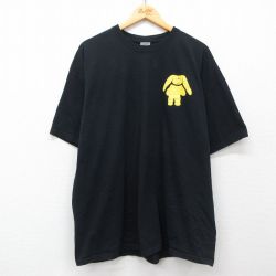 XL★古着 半袖 ビンテージ Tシャツ メンズ 00年代 00s ウサギ 大きいサイズ コットン クルーネック 黒 ブラック 25may19 中古