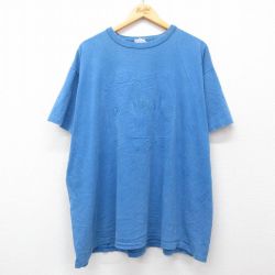 XL★古着 半袖 ビンテージ Tシャツ メンズ 90年代 90s サボテン 大きいサイズ コットン クルーネック USA製 青 ブルー 25may19 中古