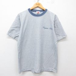 【20%OFF】L★古着 半袖 ビンテージ Tシャツ メンズ 90年代 90s Cayman Islands クルーネック USA製 紺他 ネイビー ボーダー 25may19 中古