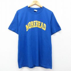 L★古着 ジャージーズ 半袖 ビンテージ Tシャツ メンズ 00年代 00s MOREHEAD クルーネック 青 ブルー 25may19 中古