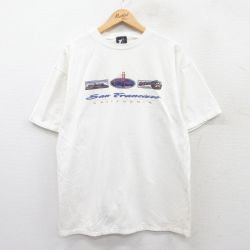 XL★古着 フルーツオブザルーム 半袖 ビンテージ Tシャツ メンズ 90年代 90s サンフランシスコ コットン クルーネック USA製 白 ホワイト 25may20 中古