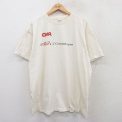 XL★古着 半袖 ビンテージ Tシャツ メンズ 90年代 90s CNA Century 大きいサイズ コットン クルーネック 生成り 25may20 中古