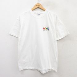 L★古着 ヘインズ Hanes 半袖 ビンテージ Tシャツ メンズ 00年代 00s フラミンゴ コットン クルーネック 白 ホワイト 25may20 中古