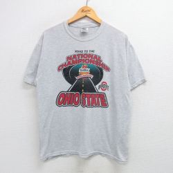 【50%OFF】L★古着 ジャージーズ 半袖 ビンテージ Tシャツ メンズ 00年代 00s オハイオ クルーネック グレー 霜降り 25may21 中古