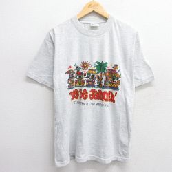 【50%OFF】XL★古着 半袖 ビンテージ Tシャツ メンズ 00年代 00s Jammin コットン クルーネック 薄グレー 霜降り 25may21 中古