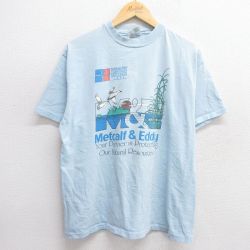 L★古着 ヘインズ Hanes 半袖 ビンテージ Tシャツ メンズ 90年代 90s M&E コットン クルーネック USA製 薄紺 ネイビー 25may21 中古