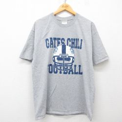 【50%OFF】XL★古着 半袖 ビンテージ Tシャツ メンズ 00年代 00s ゲーツチリ フットボール クルーネック グレー 霜降り 25may23 中古