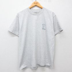 【50%OFF】L★古着 ヘインズ Hanes 半袖 ビンテージ Tシャツ メンズ 80年代 80s 消防士 クルーネック USA製 薄グレー 霜降り 25may23 中古