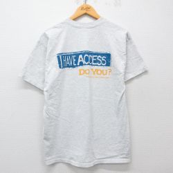 【50%OFF】L★古着 半袖 ビンテージ Tシャツ メンズ 00年代 00s ACCESS クルーネック 薄グレー 霜降り 25may23 中古