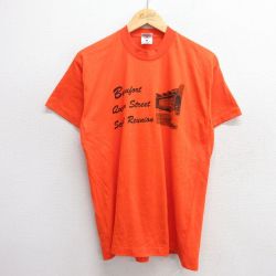 フルーツオブザルーム 90s 半袖Tシャツ Queen Street オレンジ L | 古着