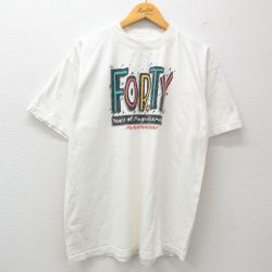 XL★古着 半袖 ビンテージ Tシャツ メンズ 90年代 90s FORTY コットン クルーネック 白 ホワイト 25may24 中古