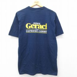 【50%OFF】L★古着 フルーツオブザルーム 半袖 ビンテージ Tシャツ メンズ 00年代 00s Geraci クルーネック 紺 ネイビー 25may28 中古