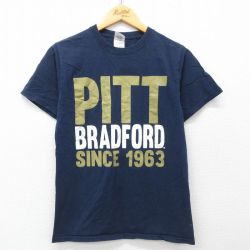 S★古着 フルーツオブザルーム 半袖 ビンテージ Tシャツ メンズ 00年代 00s ピッツバーグ 大学 ブラッドフォード コットン クルーネック 紺 ネイビー 25may28 中古