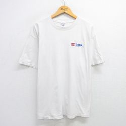 XL★古着 半袖 ビンテージ Tシャツ メンズ 90年代 90s usバンク 大きいサイズ コットン クルーネック 白 ホワイト 25may29 中古