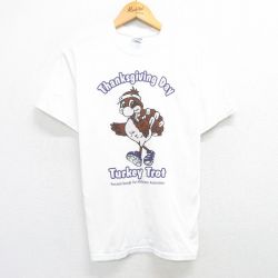 【50%OFF】M★古着 半袖 ビンテージ Tシャツ メンズ 00年代 00s 鳥 マラソン 企業広告 コットン クルーネック 白 ホワイト 25may29 中古