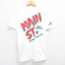 【50%OFF】XL★古着 ジャージーズ 半袖 ビンテージ Tシャツ メンズ 00年代 00s ピザ MAIN ST コットン クルーネック 白 ホワイト 25may29 中古