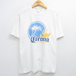 XL★古着 半袖 ビンテージ Tシャツ メンズ 00年代 00s コロナビール コットン クルーネック 白 ホワイト 25may29 中古