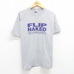 【50%OFF】L★古着 ヘインズ Hanes 半袖 ビンテージ Tシャツ メンズ 00年代 00s FLIP NAKED クルーネック グレー 霜降り 25may29 中古