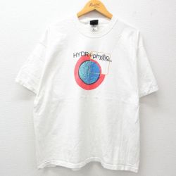 XL★古着 半袖 ビンテージ Tシャツ メンズ 00年代 00s HYDR phyllic 大きいサイズ コットン クルーネック 白 ホワイト 25may29 中古