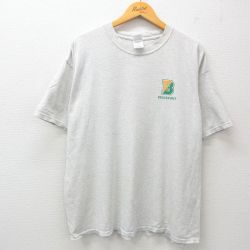 00s 半袖Tシャツ ブロックポート グレー霜降り XL | 古着