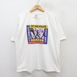 【50%OFF】XL★古着 フルーツオブザルーム 半袖 ビンテージ Tシャツ メンズ 00年代 00s 企業広告 風船 大きいサイズ コットン クルーネック 白 ホワイト 25may29 中古