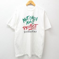 XL★古着 半袖 ビンテージ Tシャツ メンズ 90年代 90s パーフェクト コットン クルーネック USA製 白 ホワイト 25may29 中古